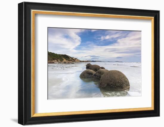 New Zealand, South Island, Otago, Moeraki, Moeraki Boulders, dawn-Walter Bibikow-Framed Photographic Print