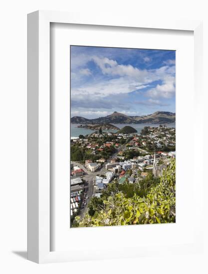 New Zealand, South Island, Otago, Port Chalmers, elevated port view-Walter Bibikow-Framed Photographic Print