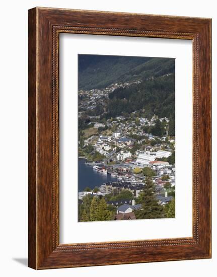 New Zealand, South Island, Otago, Queenstown, elevated town view-Walter Bibikow-Framed Photographic Print