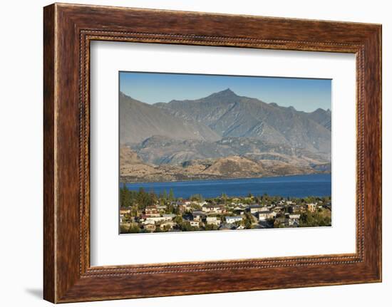 New Zealand, South Island, Otago, Wanaka, elevated town view.-Walter Bibikow-Framed Photographic Print