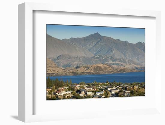 New Zealand, South Island, Otago, Wanaka, elevated town view.-Walter Bibikow-Framed Photographic Print