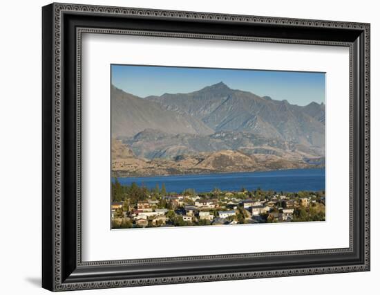 New Zealand, South Island, Otago, Wanaka, elevated town view.-Walter Bibikow-Framed Photographic Print