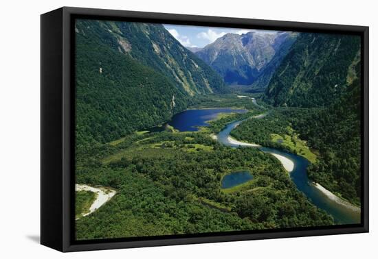 New Zealand, South Island, Te Wahipounamu, Fiordland National Park, Milford Track, River Arthur-null-Framed Premier Image Canvas