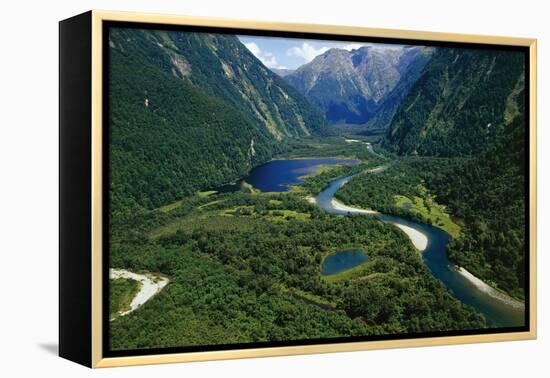 New Zealand, South Island, Te Wahipounamu, Fiordland National Park, Milford Track, River Arthur-null-Framed Premier Image Canvas