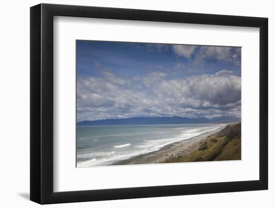 New Zealand, South Island, Waihowaka, sea view from McCraken's Rest-Walter Bibikow-Framed Photographic Print