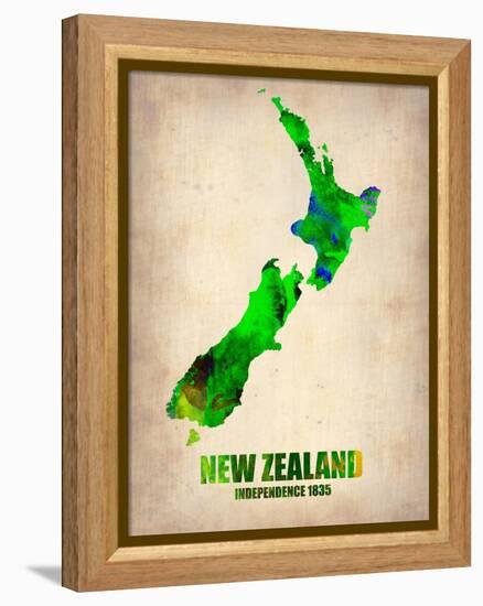 New Zealand Watercolor Map-NaxArt-Framed Stretched Canvas