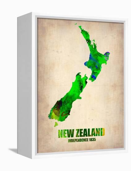 New Zealand Watercolor Map-NaxArt-Framed Stretched Canvas