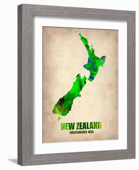 New Zealand Watercolor Map-NaxArt-Framed Art Print