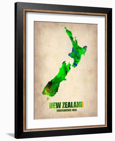 New Zealand Watercolor Map-NaxArt-Framed Art Print