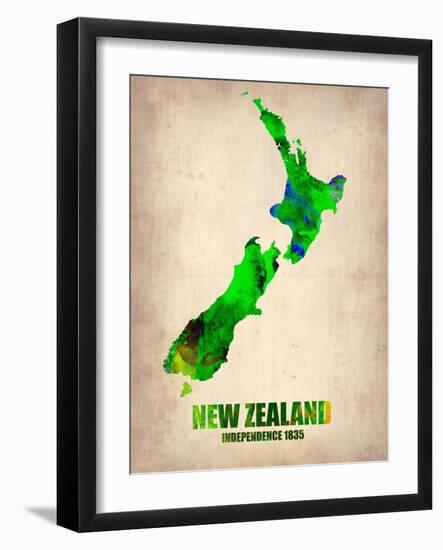 New Zealand Watercolor Map-NaxArt-Framed Art Print