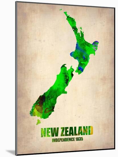 New Zealand Watercolor Map-NaxArt-Mounted Art Print