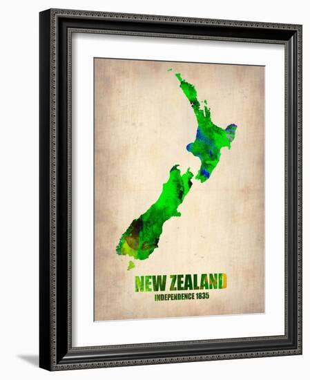 New Zealand Watercolor Map-NaxArt-Framed Art Print