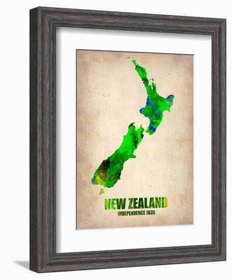 New Zealand Watercolor Map-NaxArt-Framed Art Print