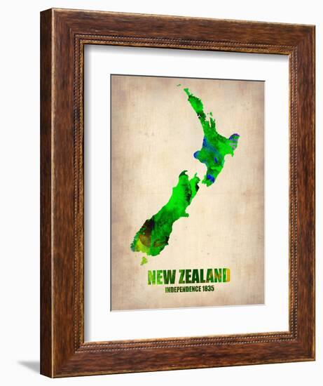 New Zealand Watercolor Map-NaxArt-Framed Art Print