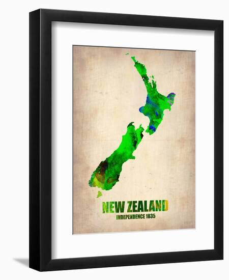 New Zealand Watercolor Map-NaxArt-Framed Art Print