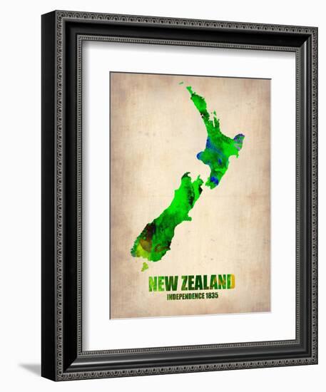 New Zealand Watercolor Map-NaxArt-Framed Art Print