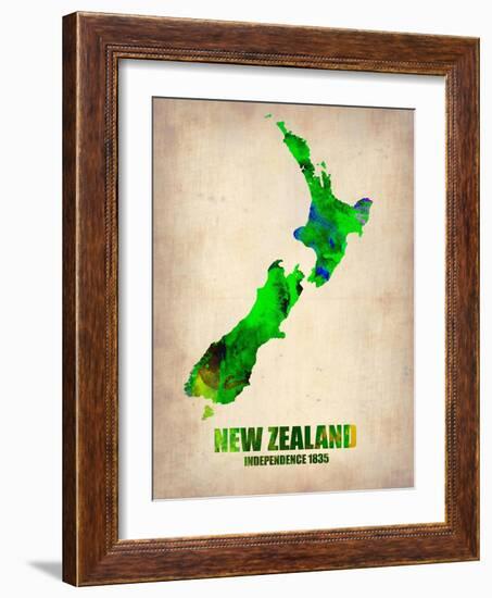 New Zealand Watercolor Map-NaxArt-Framed Art Print