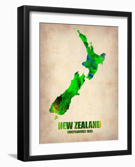 New Zealand Watercolor Map-NaxArt-Framed Art Print