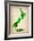 New Zealand Watercolor Map-NaxArt-Framed Art Print