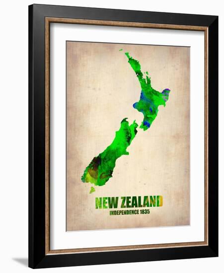 New Zealand Watercolor Map-NaxArt-Framed Art Print