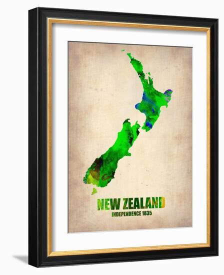 New Zealand Watercolor Map-NaxArt-Framed Art Print