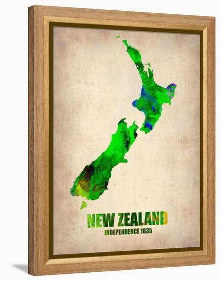 New Zealand Watercolor Map-NaxArt-Framed Stretched Canvas