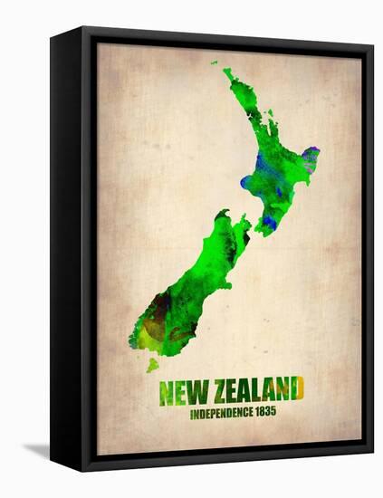 New Zealand Watercolor Map-NaxArt-Framed Stretched Canvas