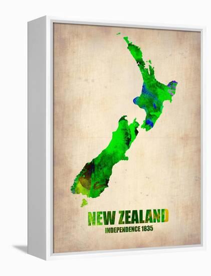 New Zealand Watercolor Map-NaxArt-Framed Stretched Canvas