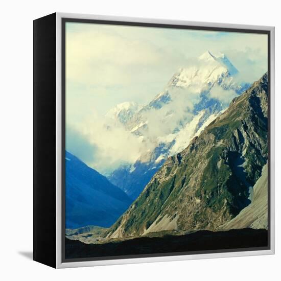 New Zealandsnow-Capped Mountain in New Zealand-George Silk-Framed Premier Image Canvas