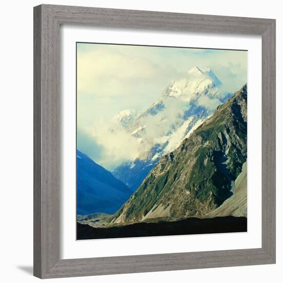 New Zealandsnow-Capped Mountain in New Zealand-George Silk-Framed Photographic Print