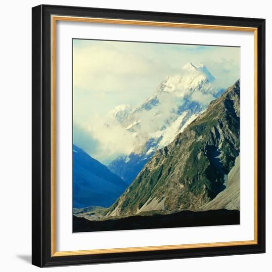 New Zealandsnow-Capped Mountain in New Zealand-George Silk-Framed Photographic Print