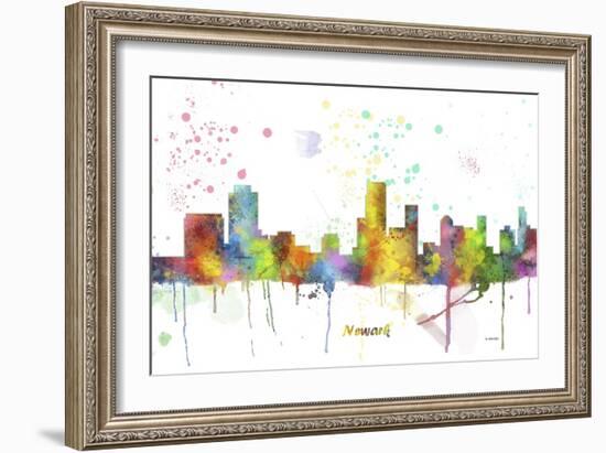 Newark New Jersey Skyline MCLR 1-Marlene Watson-Framed Giclee Print