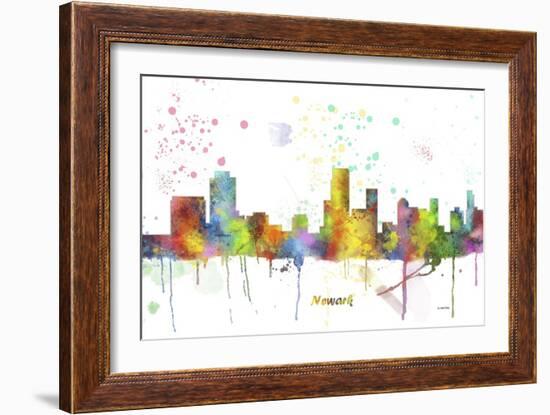 Newark New Jersey Skyline MCLR 1-Marlene Watson-Framed Giclee Print