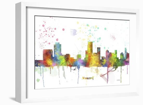 Newark New Jersey Skyline MCLR 1-Marlene Watson-Framed Giclee Print