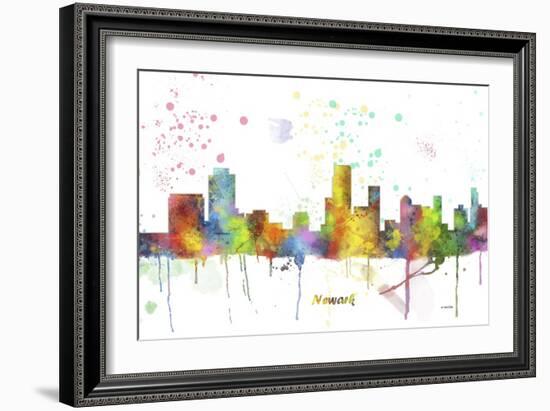 Newark New Jersey Skyline MCLR 1-Marlene Watson-Framed Giclee Print