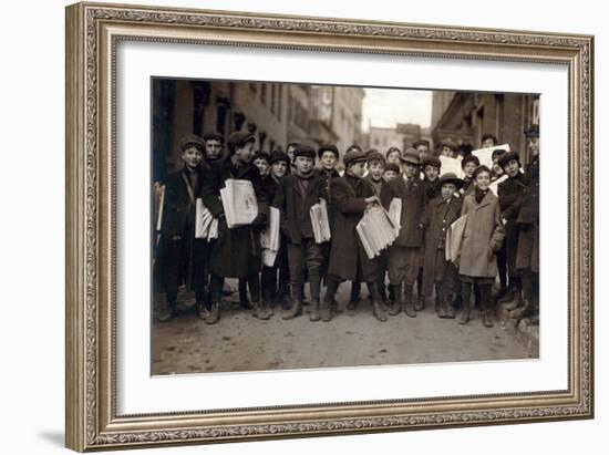 Newark Newsboys, Lewis Hine, 1909-Science Source-Framed Giclee Print