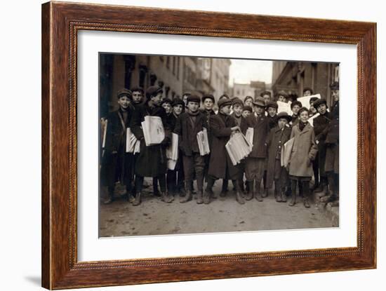 Newark Newsboys, Lewis Hine, 1909-Science Source-Framed Giclee Print