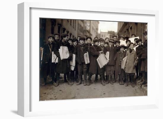 Newark Newsboys, Lewis Hine, 1909-Science Source-Framed Giclee Print