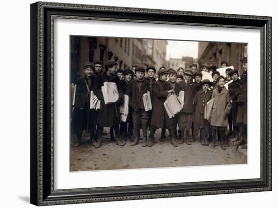 Newark Newsboys, Lewis Hine, 1909-Science Source-Framed Giclee Print