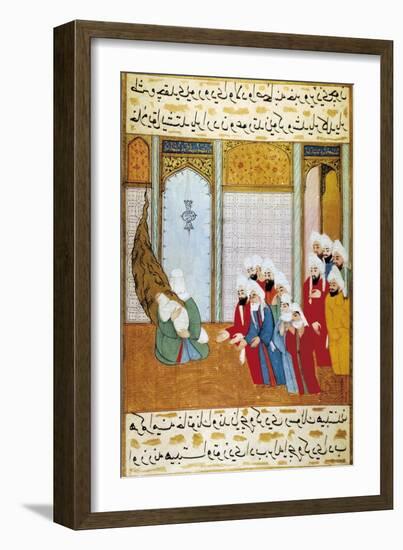 Newborn Baby Muhammad, on His Mother's Arms-null-Framed Art Print