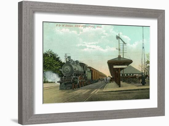 Newburyport, Massachusetts - Boston and Maine Railway Station-Lantern Press-Framed Art Print