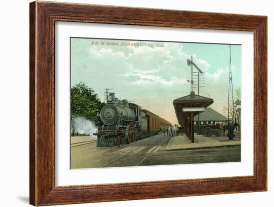 Newburyport, Massachusetts - Boston and Maine Railway Station-Lantern Press-Framed Art Print