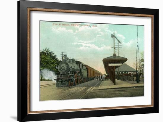 Newburyport, Massachusetts - Boston and Maine Railway Station-Lantern Press-Framed Art Print