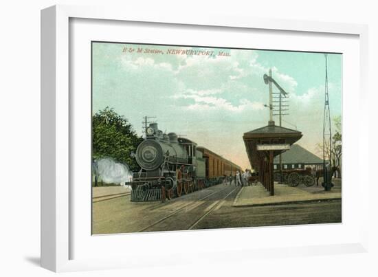 Newburyport, Massachusetts - Boston and Maine Railway Station-Lantern Press-Framed Art Print