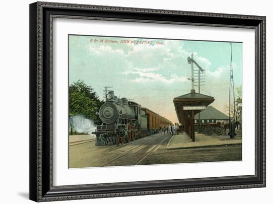 Newburyport, Massachusetts - Boston and Maine Railway Station-Lantern Press-Framed Art Print