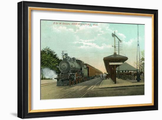 Newburyport, Massachusetts - Boston and Maine Railway Station-Lantern Press-Framed Art Print