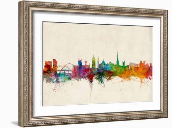 Newcastle England Skyline-Michael Tompsett-Framed Art Print