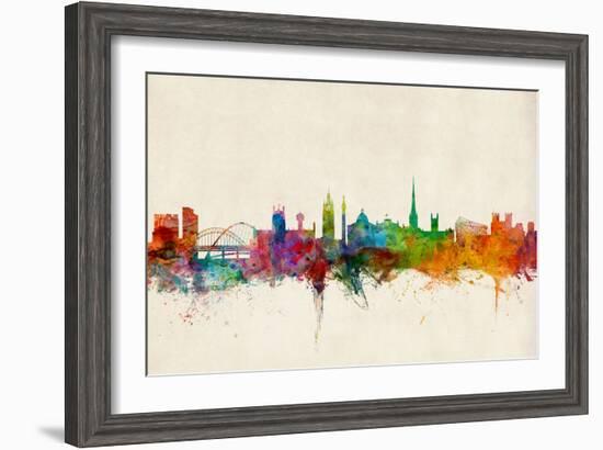 Newcastle England Skyline-Michael Tompsett-Framed Art Print