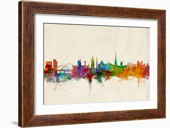 Newcastle England Skyline-Michael Tompsett-Framed Art Print