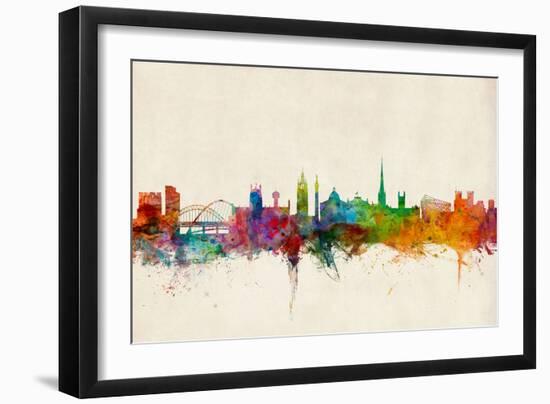 Newcastle England Skyline-Michael Tompsett-Framed Art Print